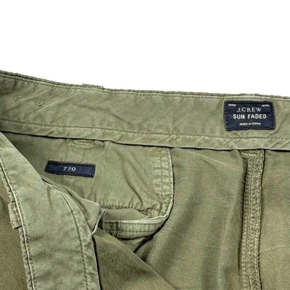 J Crew Sun Faded‎ Cargo Pants Khaki Green 34x33** Cotton